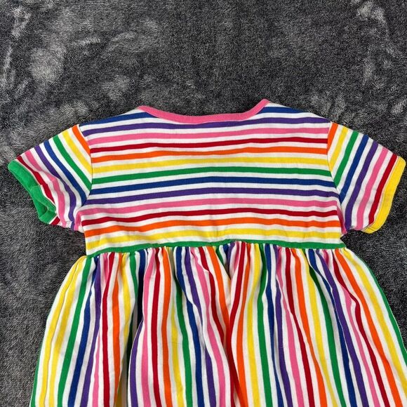 SOLD Hanna Andersson Rainbow Striped Short Sleeve Dress Girls 130 (8) Cotton - Picture 8 of 10